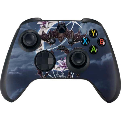 Gothic Moon with Bats and Flowers by Sarah Richter Xbox Series X Skins